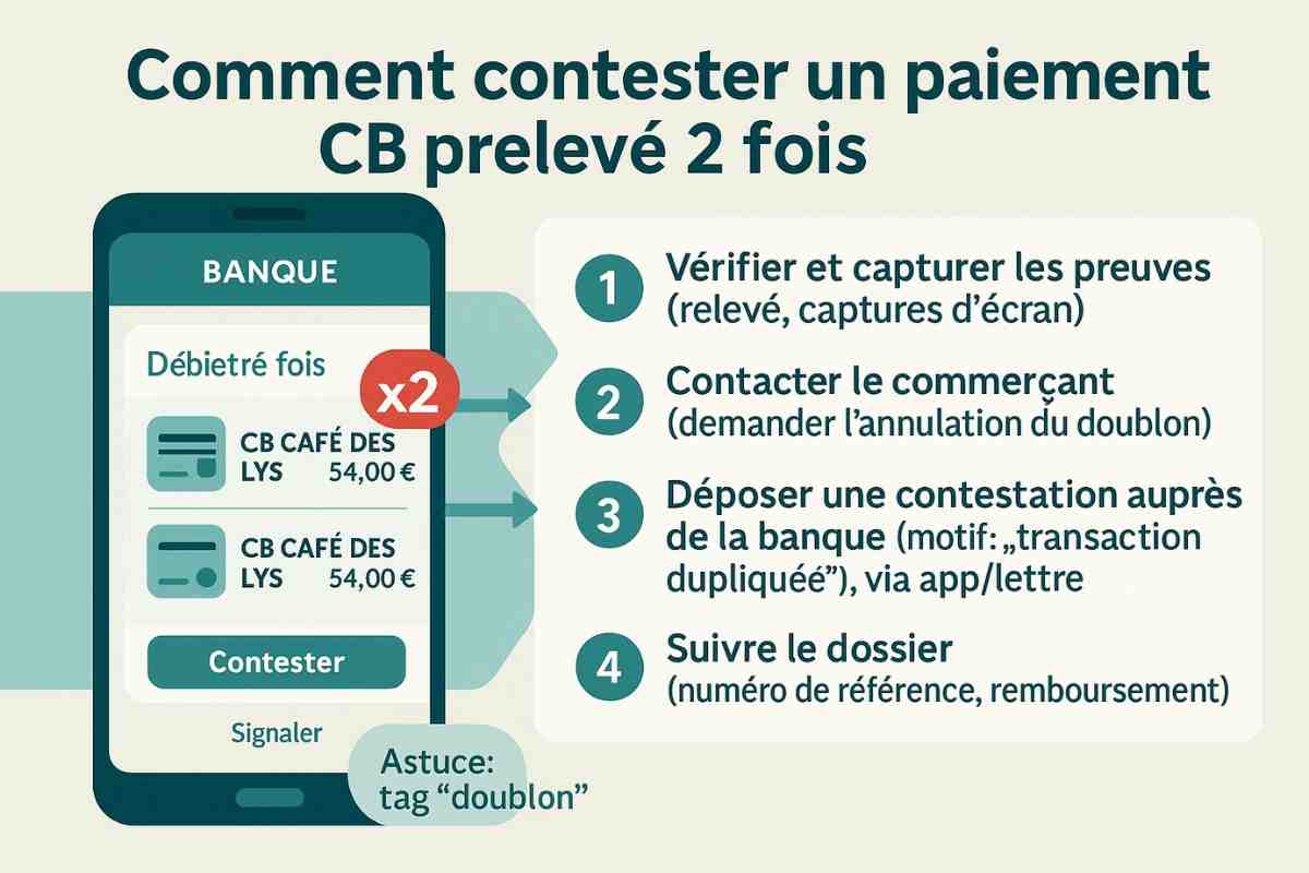 Comment contester un paiement par carte bancaire prélevé 2 fois ?