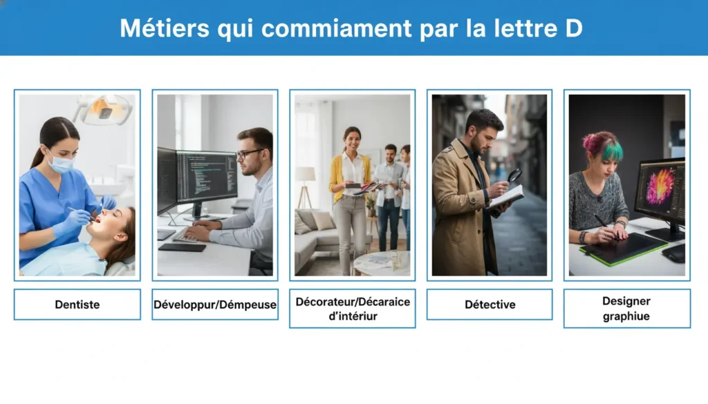 métiers qui commencent par la lettre D