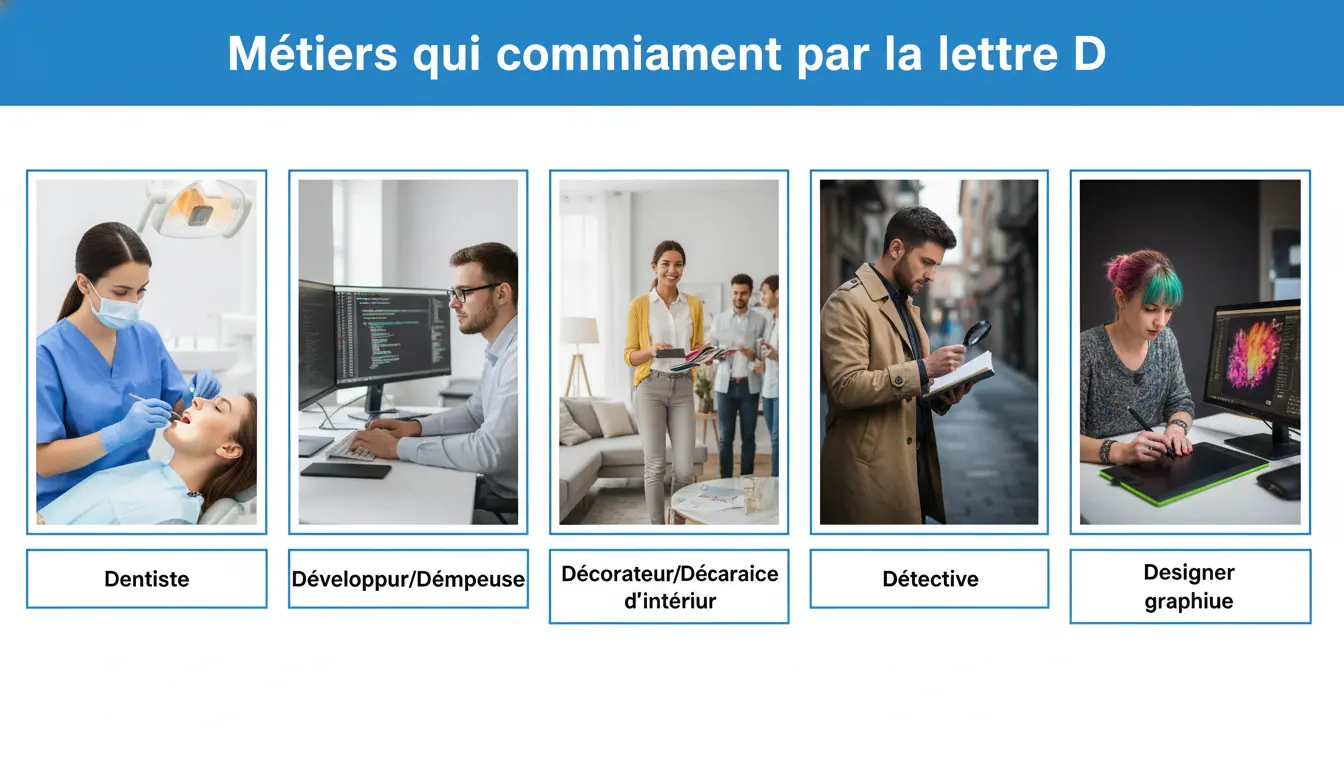 Quels sont les métiers qui commencent par la lettre D ?