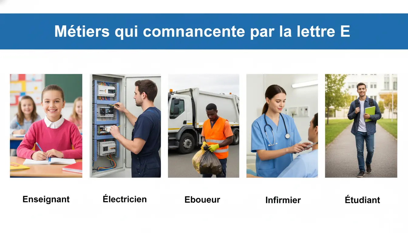Quels sont les métiers qui commencent par la lettre E ?