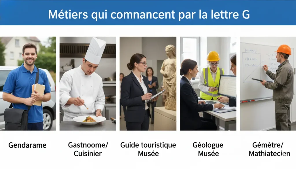 métiers qui commencent par la lettre G