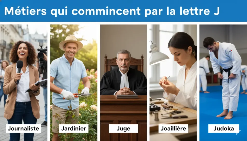 métiers qui commencent par la lettre J