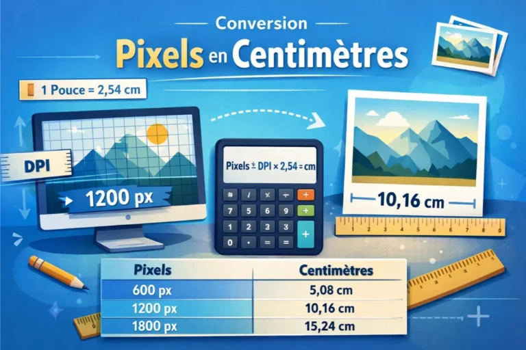 convertir des pixels en centimètres