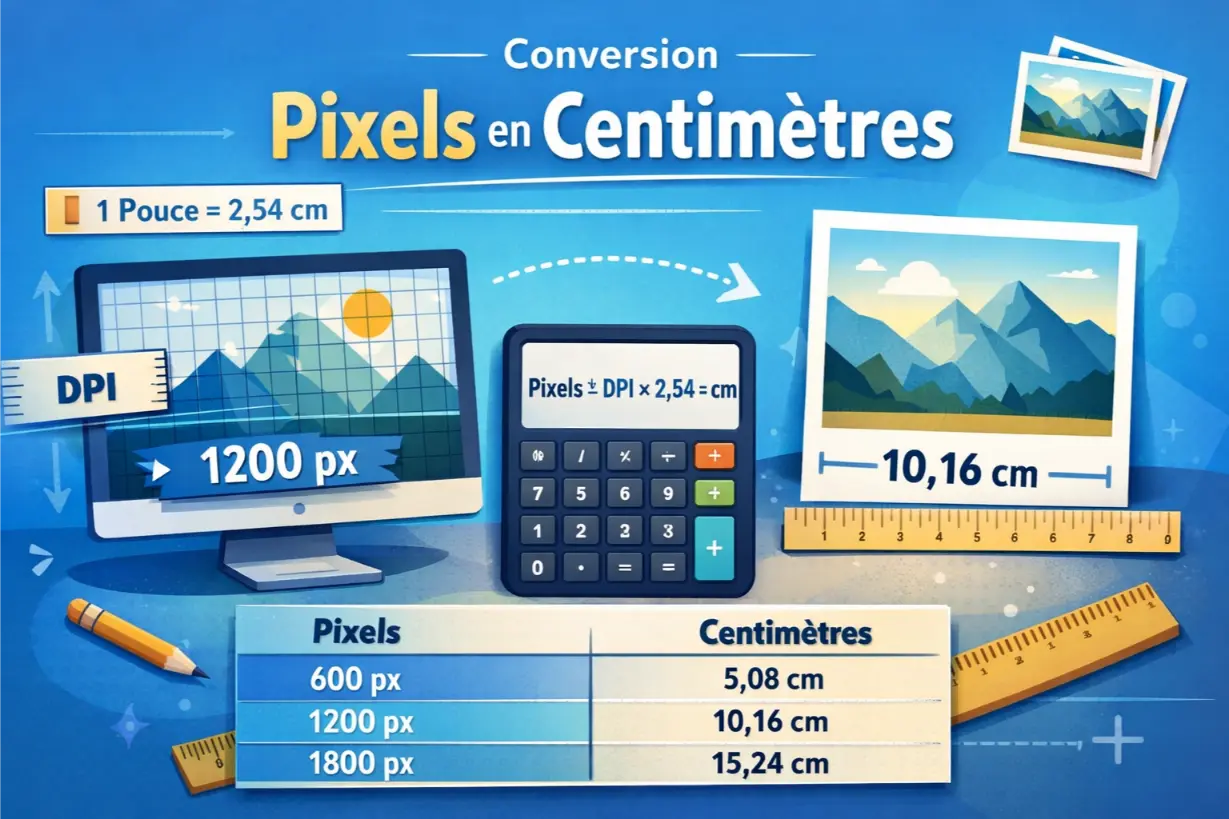 Comment convertir des pixels en centimètres ?