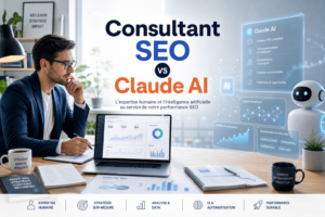Consultant SEO vs Claude AI au bureau
